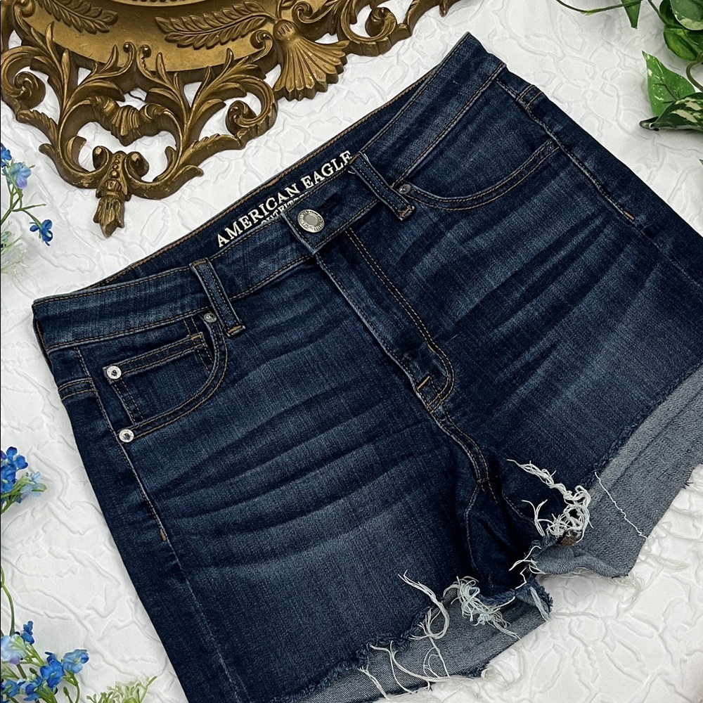 American Eagle Hi Rise Shortie Jean Shorts